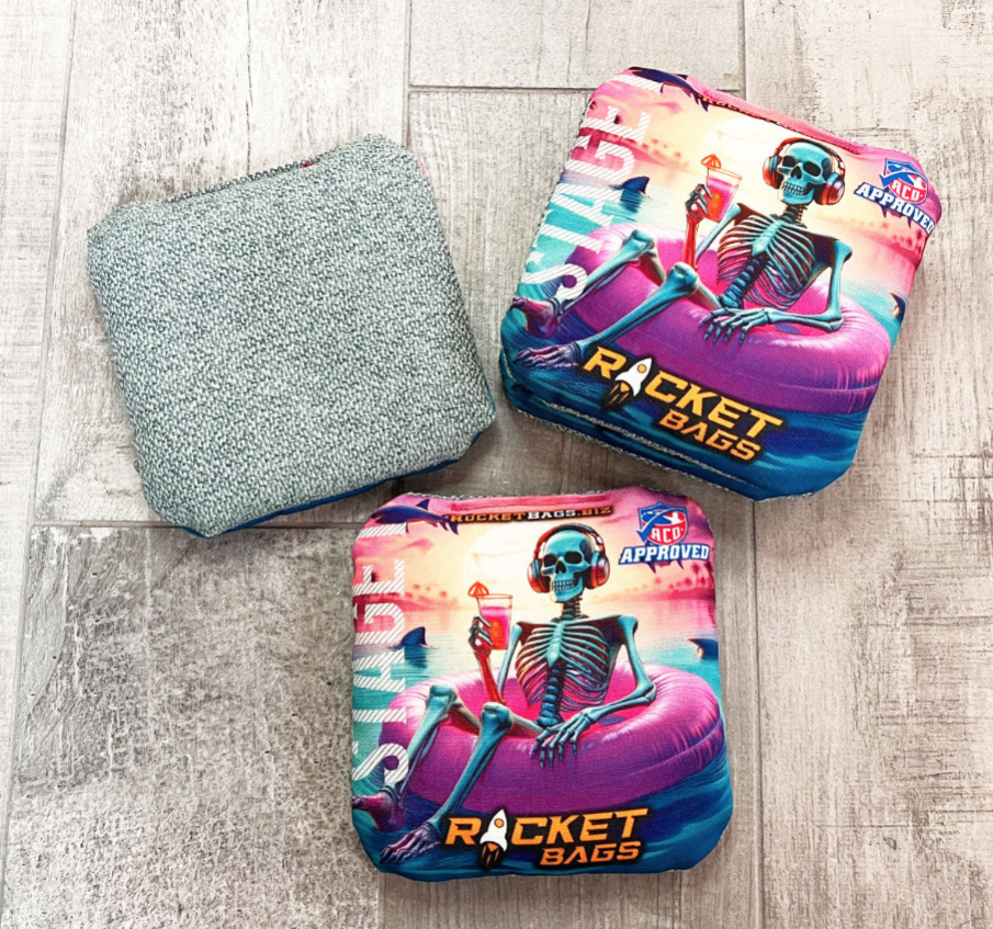 Stage 1 Shark Bait Paradise Carpet Cornhole Bags ACO Approved