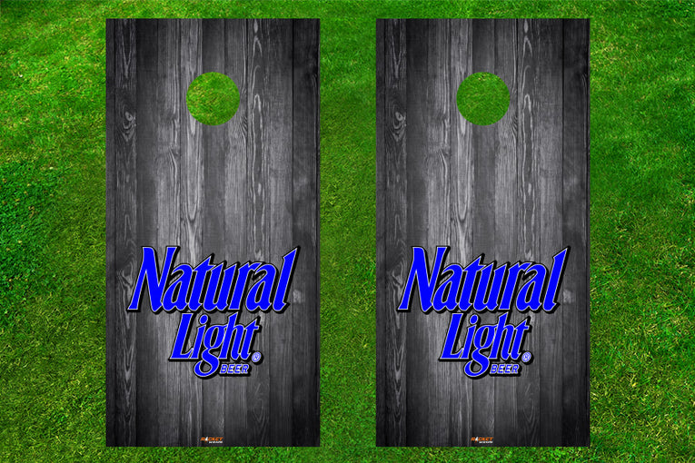 Natural Light Beer DarkWood Blue Logo Cornhole Board Decals
