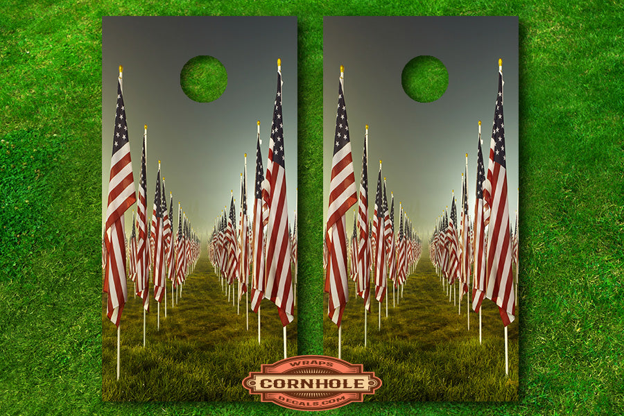 Multiple American Flags