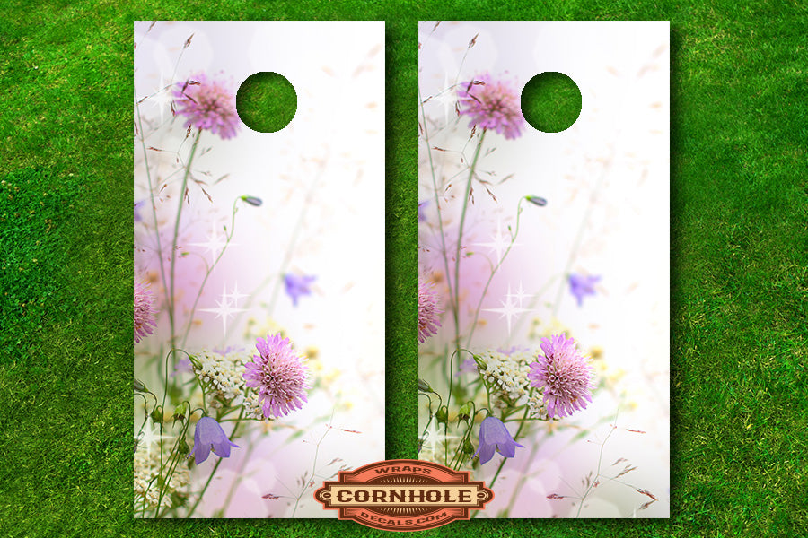 Delicate Flowers Cornhole Board Decals