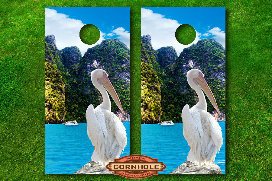 Bird Ocean Cornhole Board Wrap