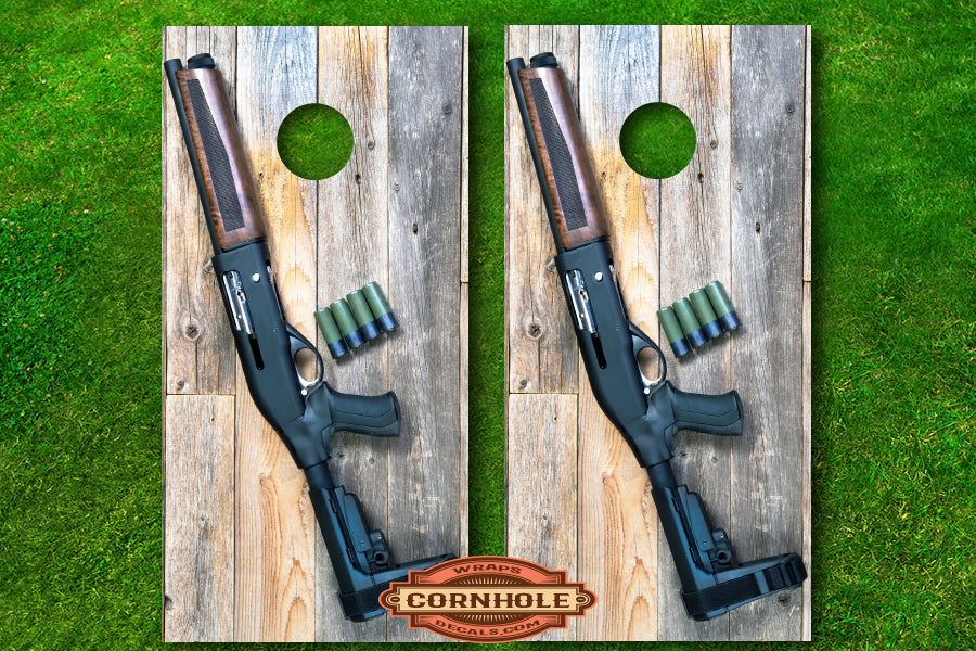 Shot Gun Second Amendment Cornhole Decals