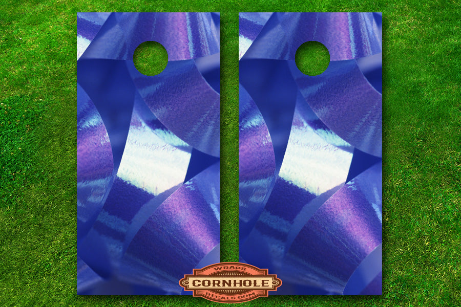 Abstract Ribbon Curls Cornhole Board Wraps