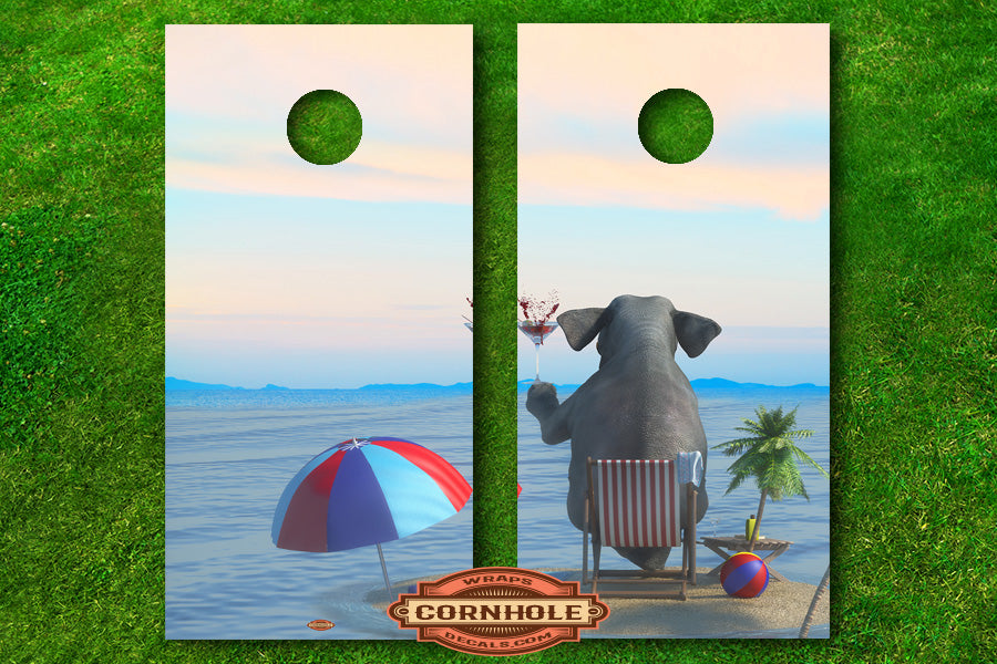 elephant-at-the-beach-cornhole-decals