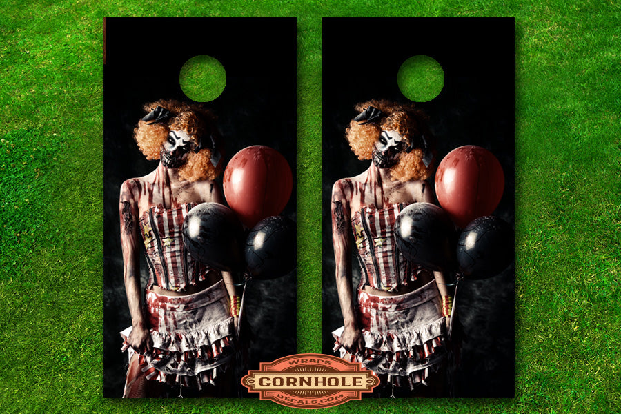 creepy-horror-evil-clown-girl-cornhole-board-wraps-decals