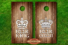 Beer King & Queen Cornhole Decal Wrap