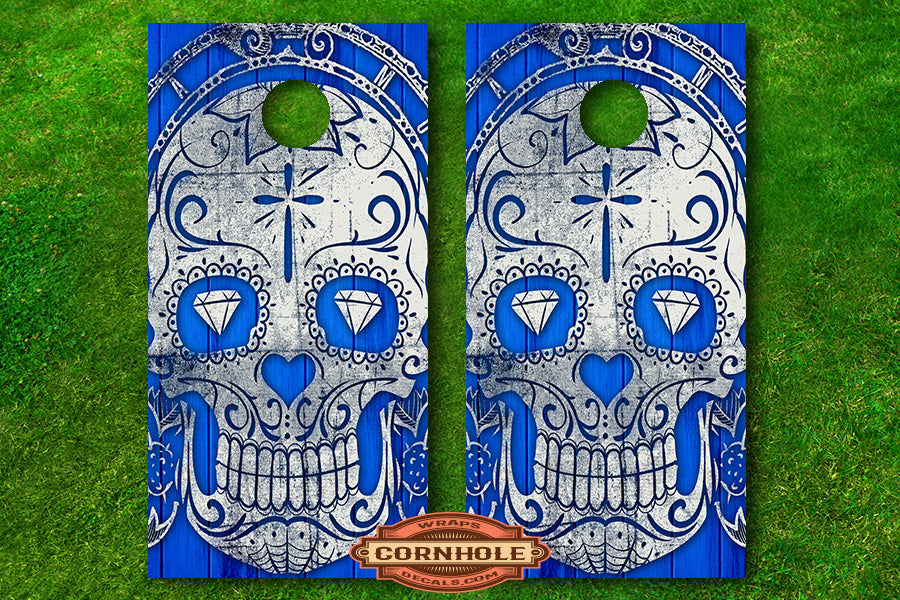 Diamond Sugar Skull Cornhole Board Wraps