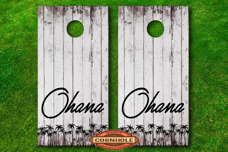 "Ohana" Means Family Cornhole Board Decal