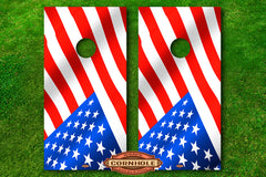 American Flags Decals Cornhole Board Wraps Decals