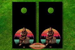 Bigfoot Night Cornhole Board Wrap