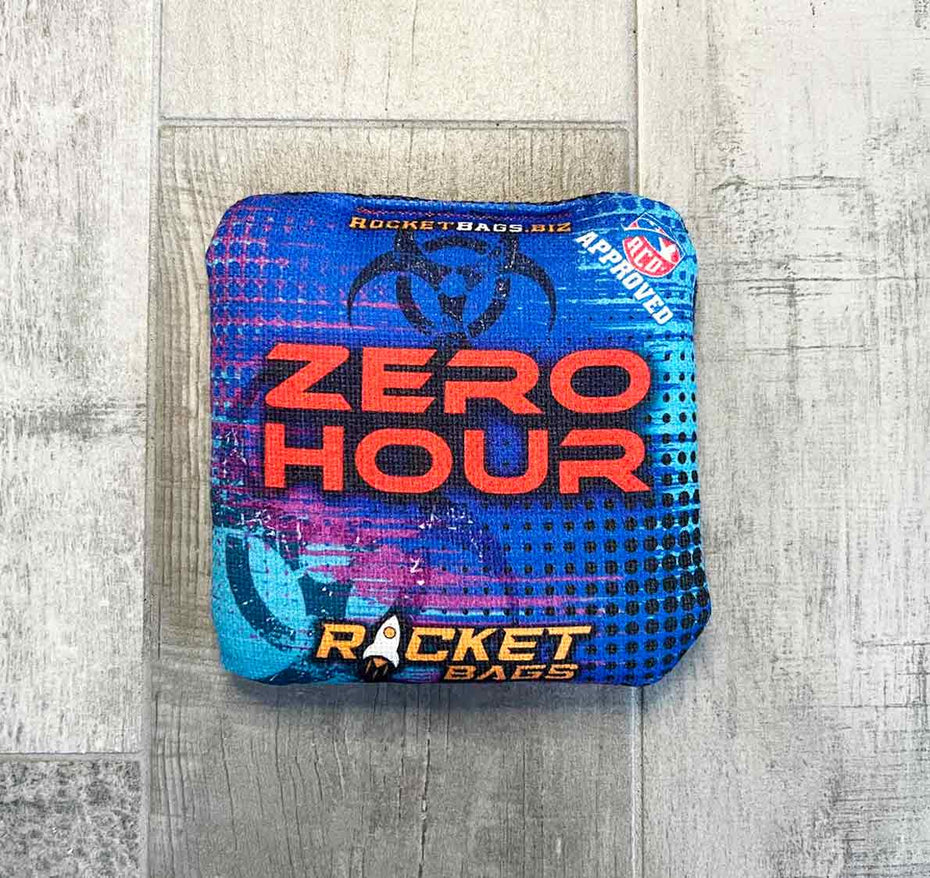 Zero Hour Blue ACO Stamped Carpet Cornhole Bags