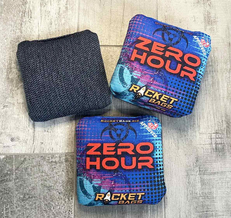 Zero Hour Blue ACO Stamped Carpet Cornhole Bags