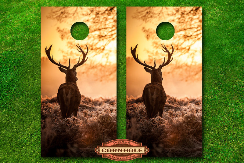 lone-stag-deer-buck-hunting-forest-cornhole-board-wraps