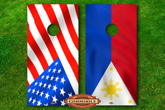 filipina american cornhole board flag decals filam