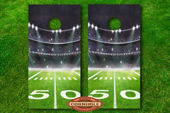 Football Stadium 50 Yard Line Decal Cornhole Board Wrap