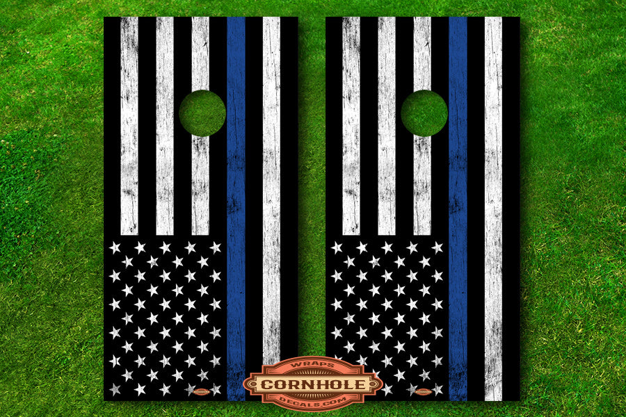 Thin Blue Line American Flag Decal Wrap